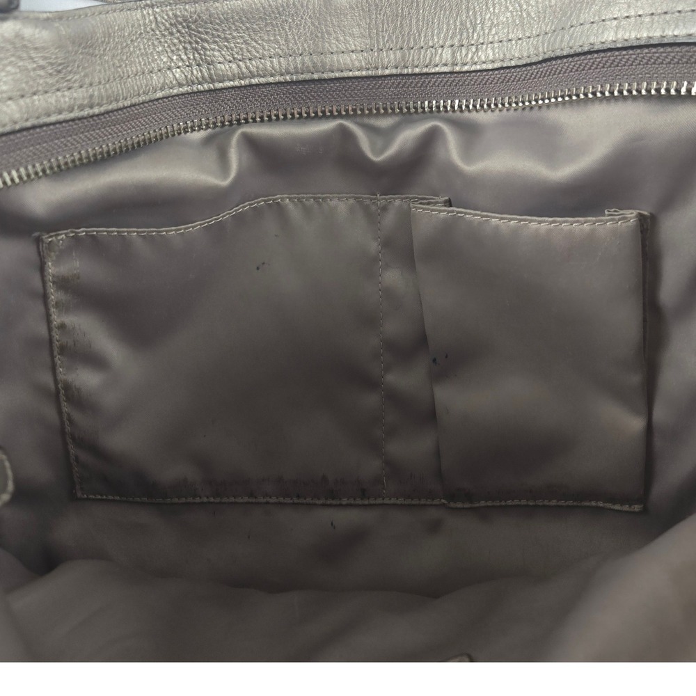 Coach Park Metro Tote Women Large Pewter Metallic Leather Purse - Picture 8 of 12